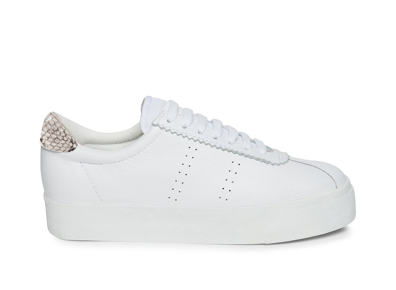 Platform Feminino Branco - Superga 2854 Club 3 Leasnakew - CYNSG-5703